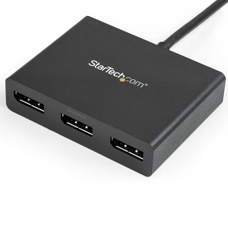 StarTech MSTMDP123DP 3-Port Multi Monitor Adapter - mDP - DP MST Hub, Dual 4K 30Hz & 1080p